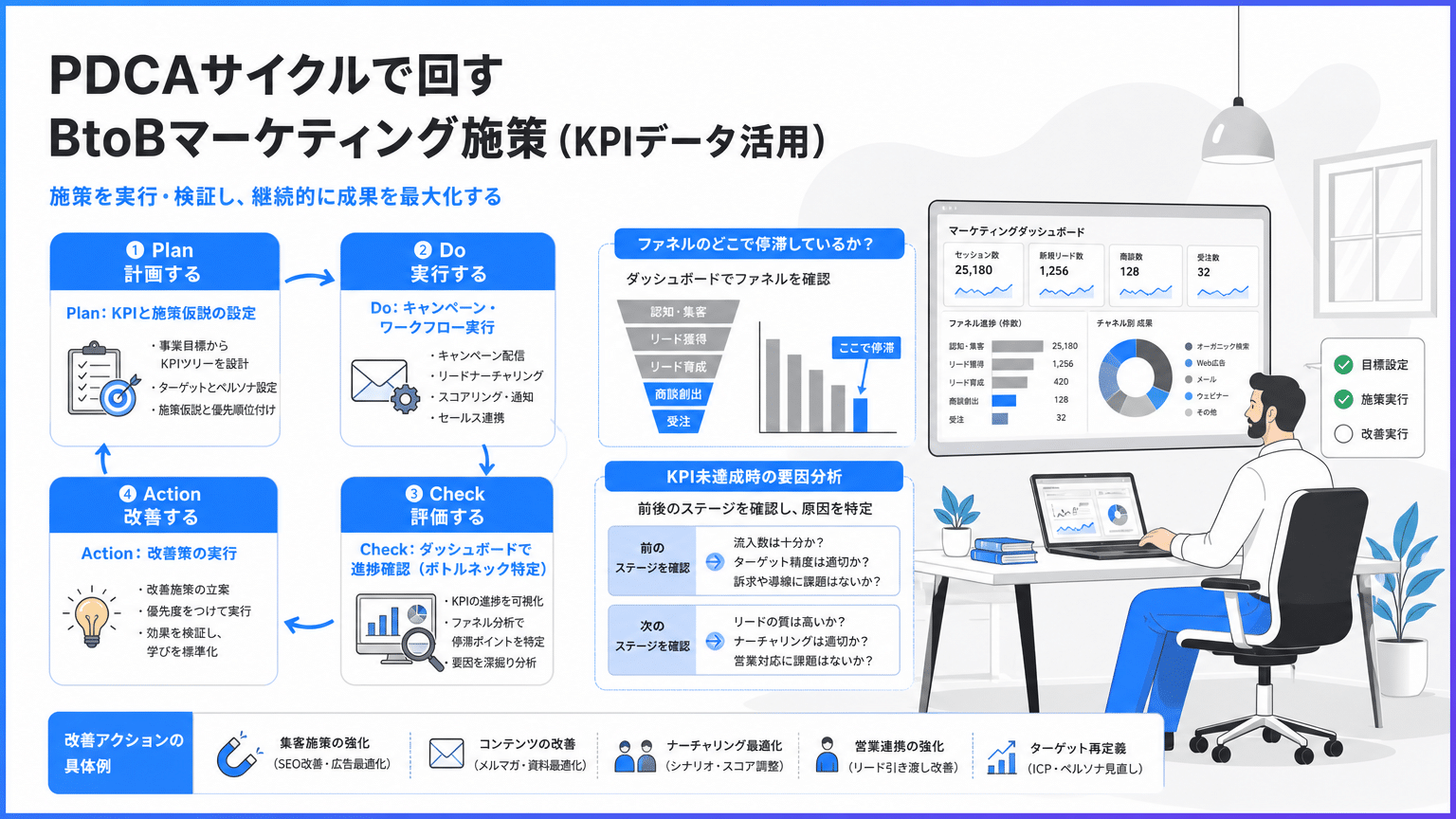 KPIデータに基づくBtoBマーケティング施策のPDCAサイクル