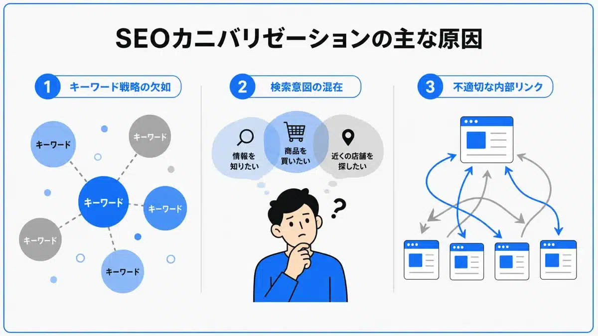 cannibalization-seo-2 | テクロ株式会社 カニバリゼーション発生の主な原因
