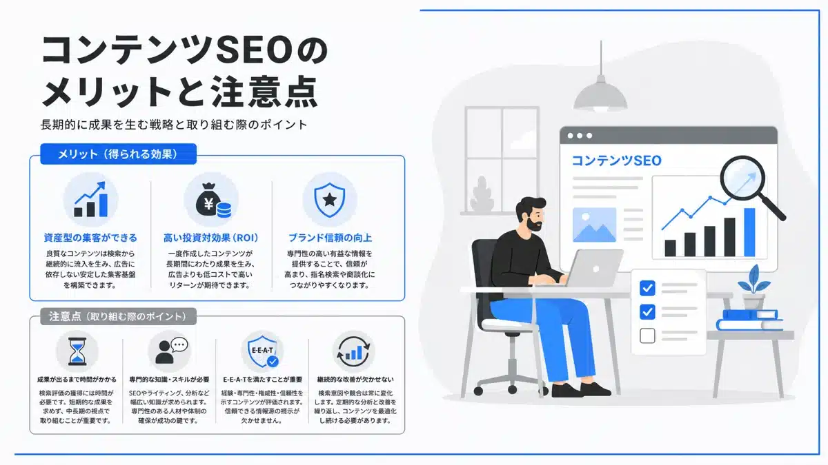コンテンツSEOのメリットと注意点 | テクロ株式会社 コンテンツSEOのメリットと注意点