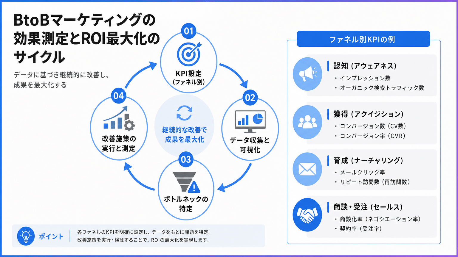 BtoBマーケティング効果測定とROI最大化のサイクル