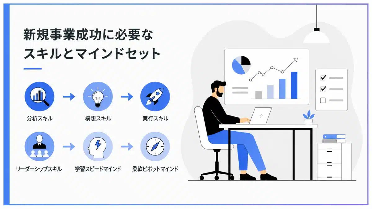 shinki-jigyou-kaihatsu-7 | テクロ株式会社 新規事業開拓に求められるスキルとマインドセットの図解